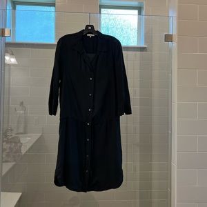 Elegant Black Button-Up Dress